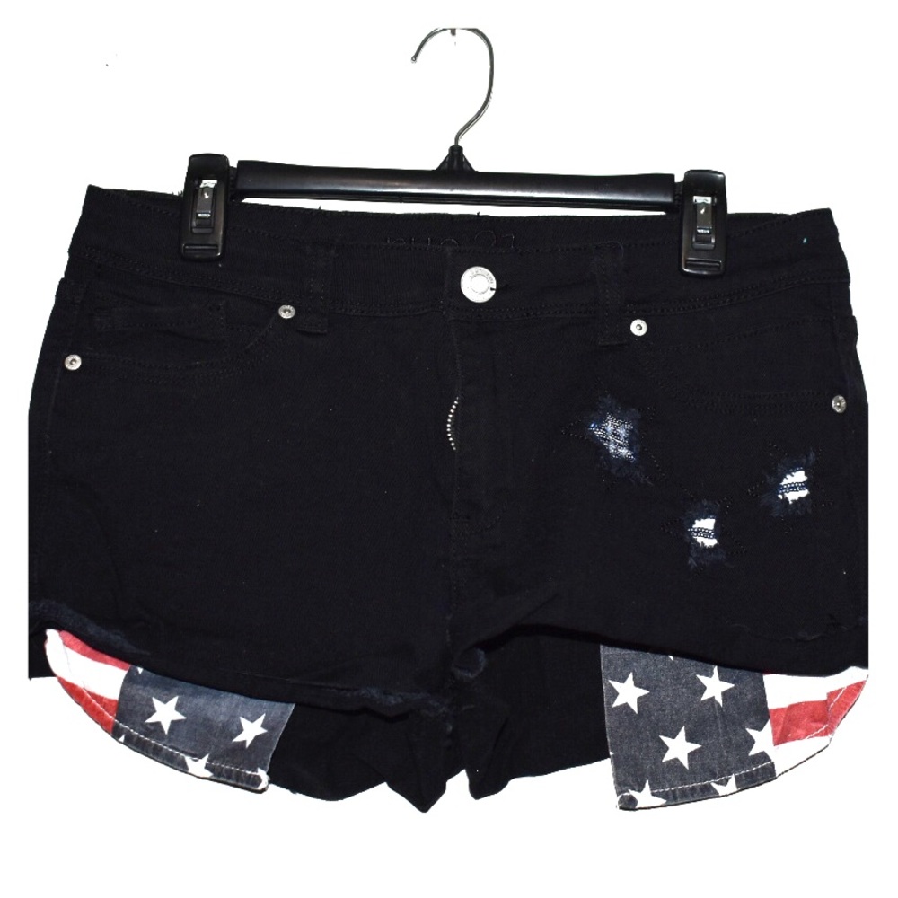 Black jean shorts